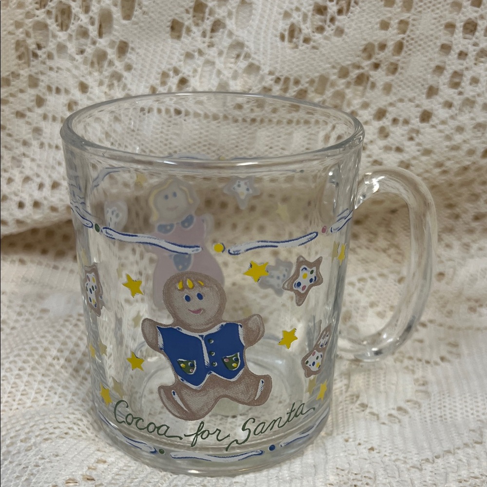 Princess House Cocoa for Santa Glass Mug with Gingerbread Design